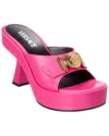 Versace 120 Medusa Platform Satin Mules In Pink