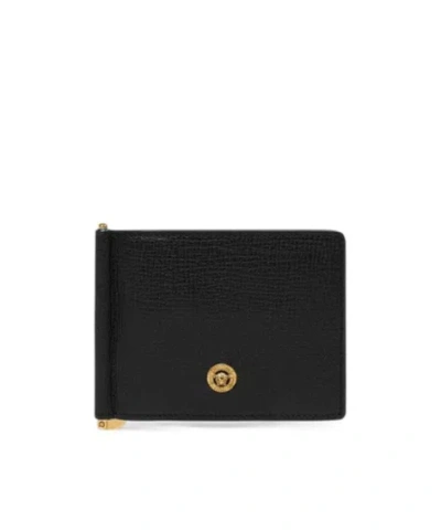 VERSACE VERSACE LOGO-PLAQUE BI-FOLD CLIP WALLET