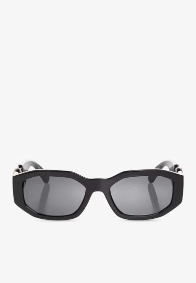 Versace Medusa Biggie Logo Sunglasses In Black