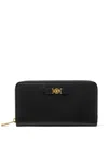 Versace Medusa Plaque Leather Wallet In 黑色