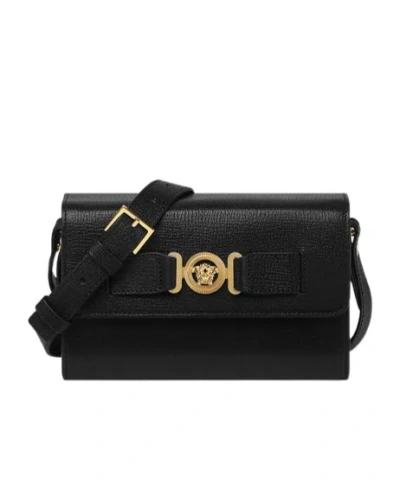 Versace Medusa Biggie Messenger Bag In Black