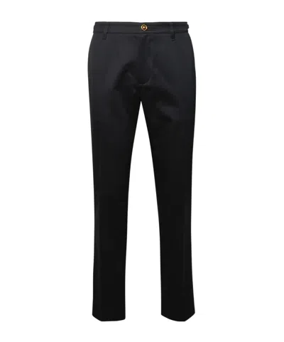 Versace Medusa Biggie Mid-rise Straight-leg Trousers In Black