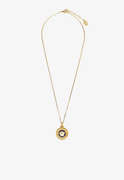 Versace Medusa Biggie Necklace In Blue