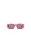 Versace Medusa Biggie Oval Frame Sunglasses In Gray
