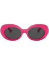 Versace Medusa Biggie Oval-frame Sunglasses In Rosa