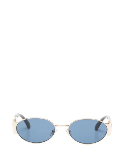 Versace Medusa Biggie Oval-frame Sunglasses In Gold