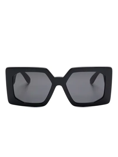 Versace Medusa Biggie-plaque Sunglasses In 黑色
