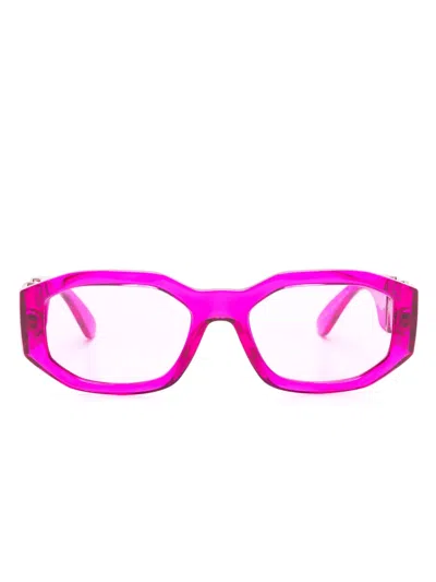 Versace Medusa Biggie Rectangle-frame In 粉色