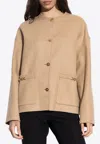 Versace Medusa Buttoned Jacket In Brown