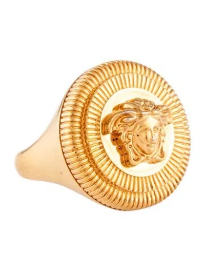Pre-owned Versace Medusa Biggie Ring In Multicolor