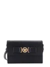 Versace Man Medusa Biggie Man Black Shoulder Bags In Black