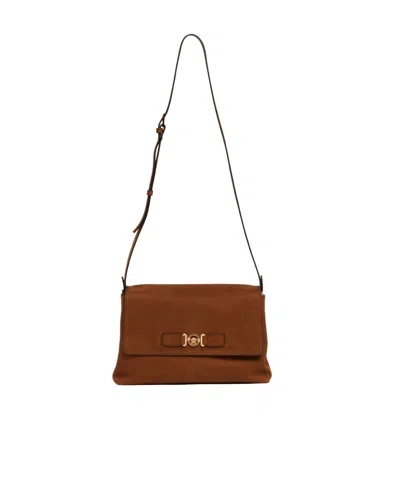 Versace Medusa Biggie Shoulder Bag In Brown