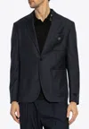Versace Medusa Biggie Single-breasted Blazer In Blue