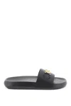 Versace Medusa Leather Slides In Black