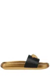 Versace Medusa-plaque Open-toe Sandals In Black