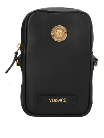 Versace Medusa Biggie Small Crossbody Bag In Black