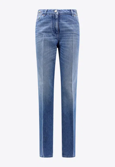 Versace Medusa Biggie Straight-leg Jeans In Blue