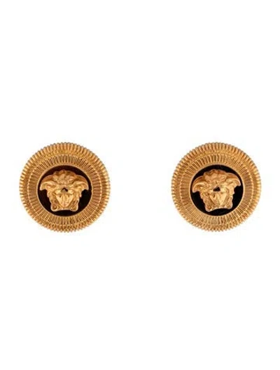 Pre-owned Versace Medusa Biggie Stud Earrings In Multicolor