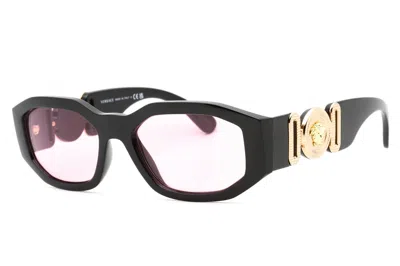 Pre-owned Versace Medusa Biggie Sunglasses Black/pink (ve4361-gb1/84)