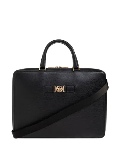 Versace Medusa Biggie Tote Bag In Black