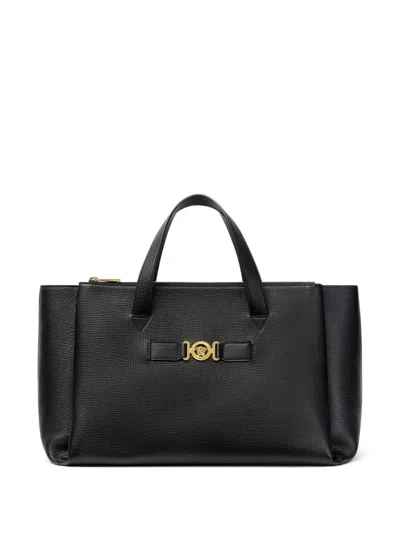 Versace Medusa Biggie Tote Bag In Black