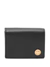 Versace Medusa Biggie Trifold Leather Wallet In Schwarz