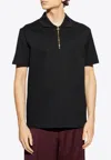 Versace Medusa Biggie Zip Polo T-shirt In Black