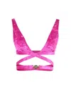 Versace Medusa Bikini Top In Fuchsia