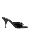 Versace Opera Bow Ballet Mules In Patent Leather In Black