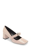 Versace Medusa Bow Mary Jane Pump In Dusty Rose/palaldium
