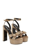 Versace Medusa Bow Platform Sandal In Brown