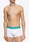 Versace Medusa Boxer Shorts With Greca-border In White