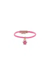 Versace Leather Crystal-embellished Bracelet In Pink