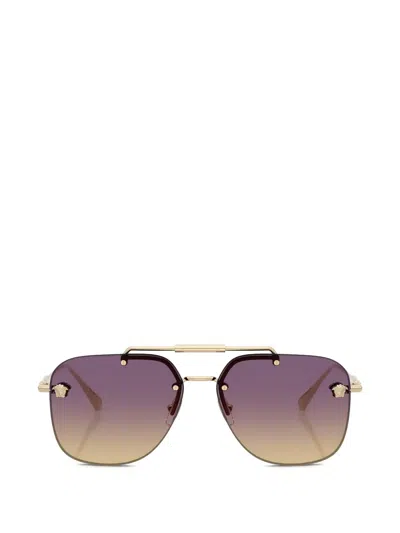 Versace Medusa Browline Sunglasses In Gold
