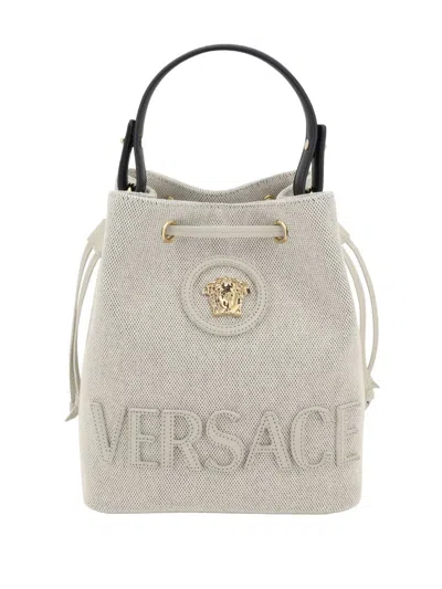 Versace Medusa Bucket Bag In Neutrals