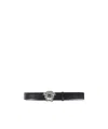 Versace Medusa Head Gold-toned Buckle Leather Belt In Black