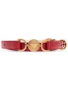 Versace Medusa-buckle Belt In Red