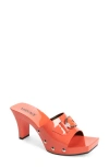 Versace Medusa Buckle Clog Sandal In Coral/ Palladium