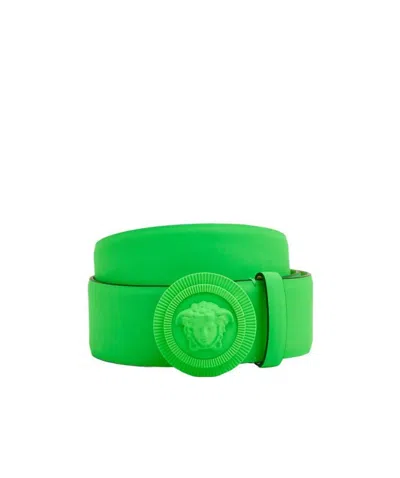 Versace Medusa-buckle Fastening Belt In Green