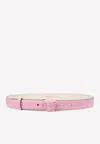 Versace La Medusa Leather Belt In Pink