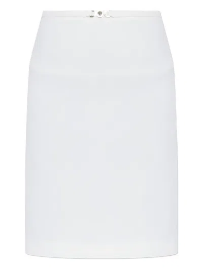 Versace Medusa-buckle Mini Skirt In White