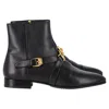 Versace Medusa Buckled Ankle Boots In Black Leather In Black