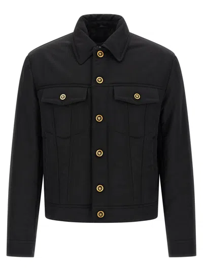 Versace Medusa Button Jacket In Black