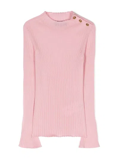 VERSACE MEDUSA-BUTTON RIBBED JUMPER
