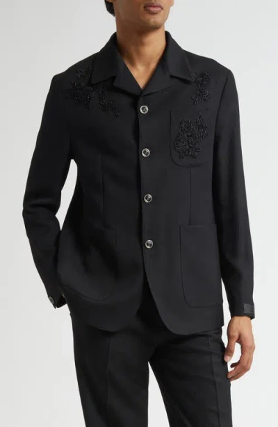Versace Medusa Button Virgin Wool Grain De Poudre Jacket