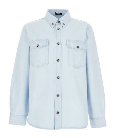 Versace Light Blue Shirt With Button