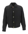 Versace Medusa Buttoned-up Jacket In Black