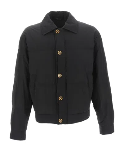 Versace Medusa Buttoned-up Jacket In Black