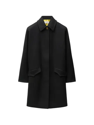 Versace Medusa Button-fastening Coat In Black