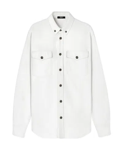 Versace Medusa-buttons Cotton Shirt In White
